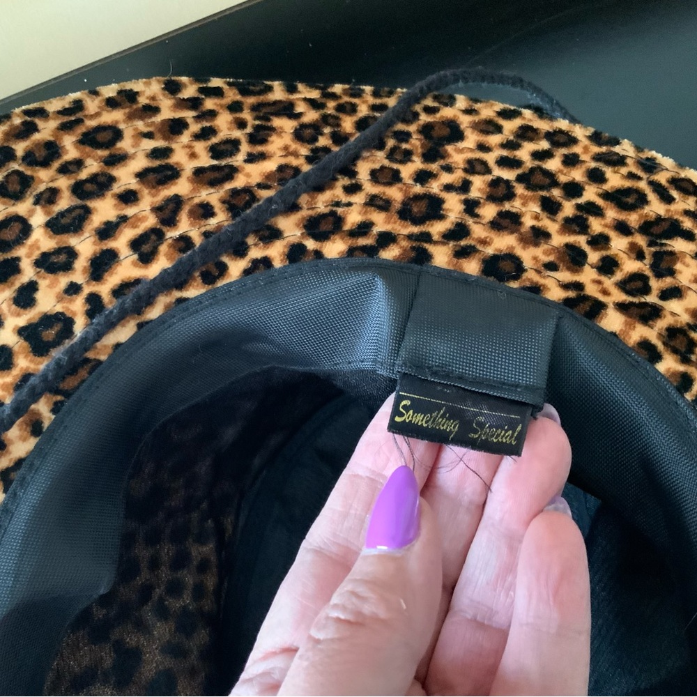 Leopard Print Wide Brim Fedora Hat - Picture 4 of 6